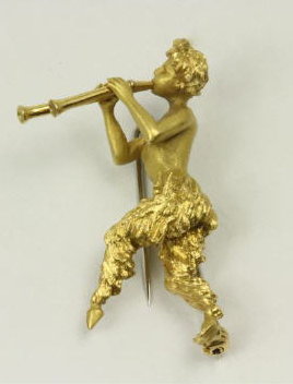 gold pan brooch