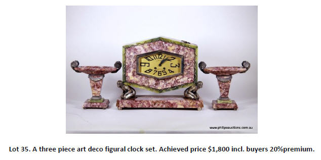 art deco figural clock