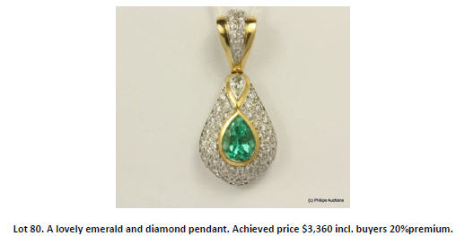 emerald diamond pendant