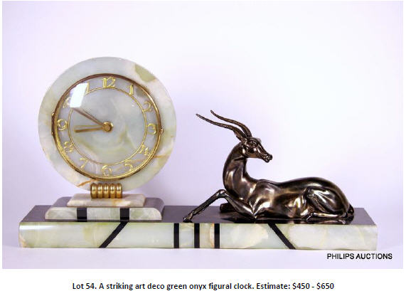 onyx figural clock