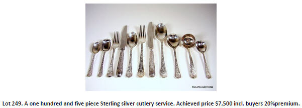 sterling silver cutlery service